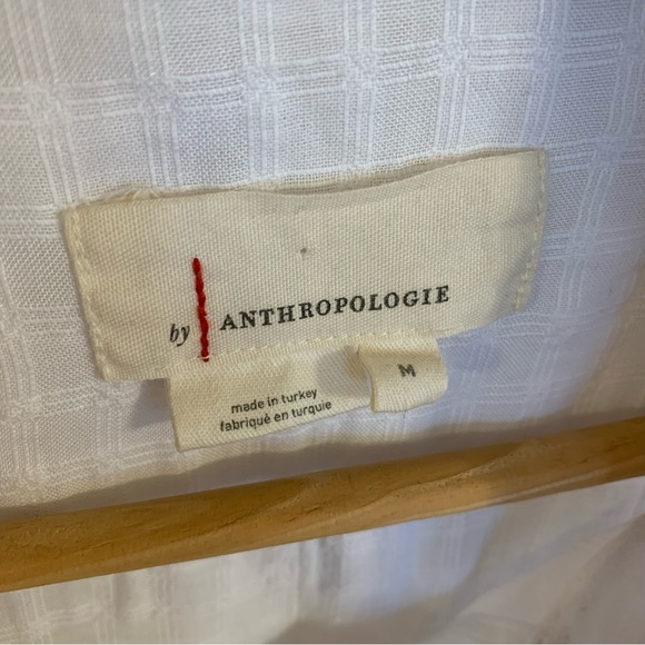 NEW Anthropologie Textured Button Down Tunic in White, Size M - Picture 8 of 15